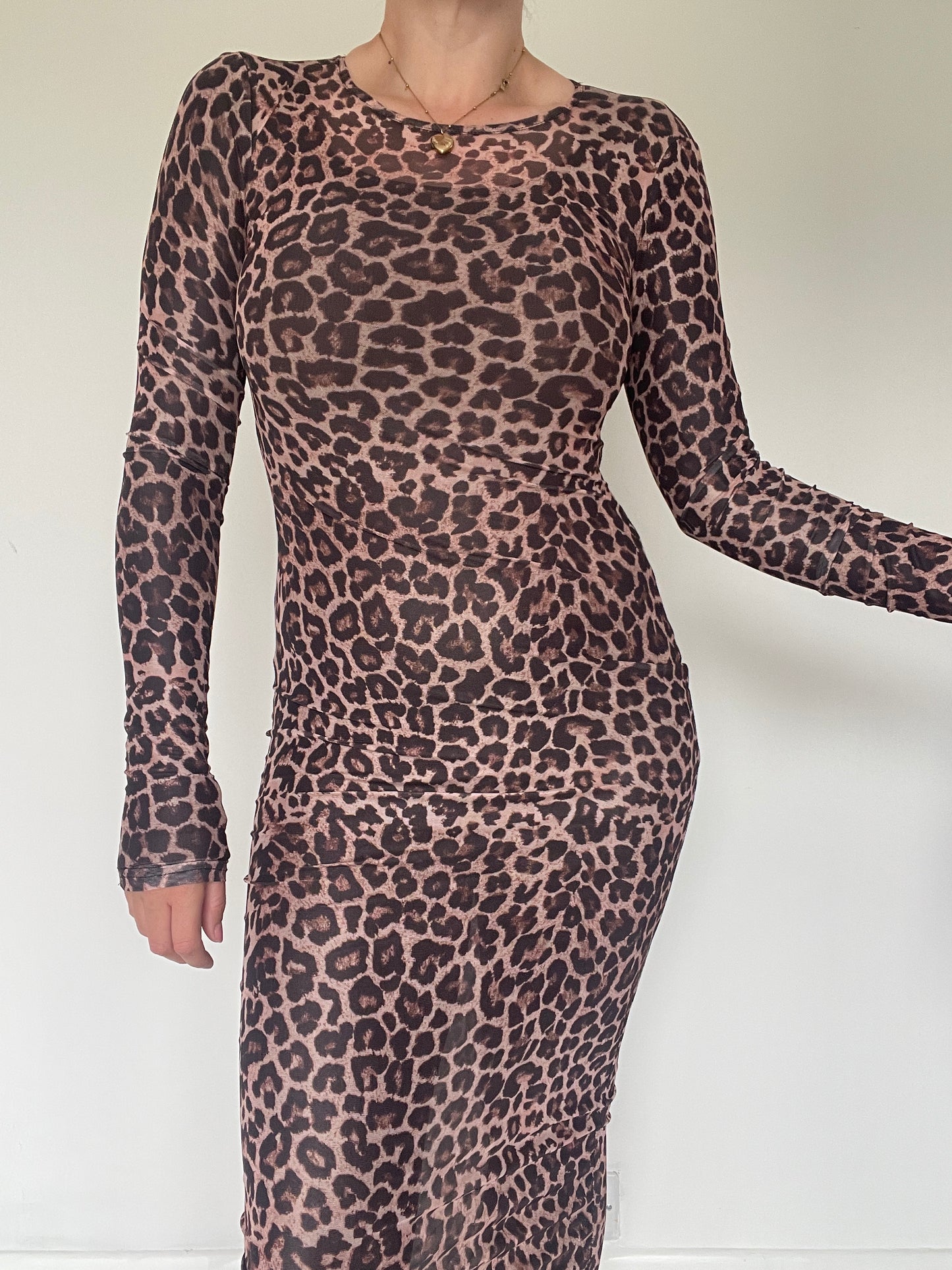 Leopard Mesh Dress - Size M