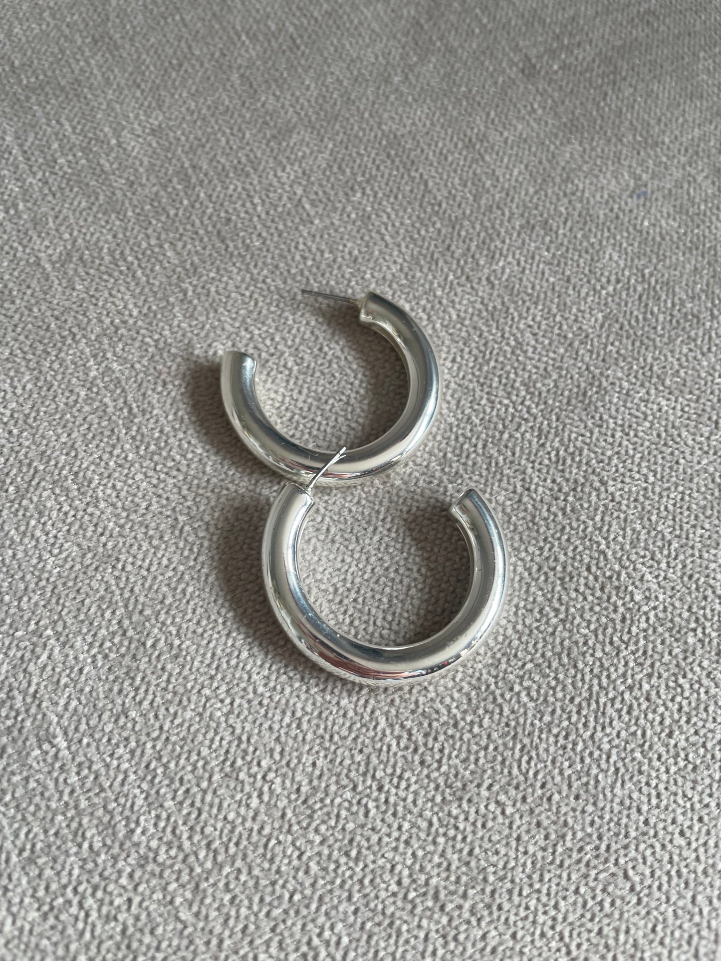 Silver Chunky Hoops