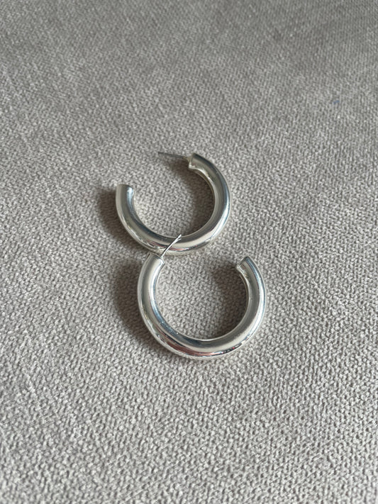 Silver Chunky Hoops
