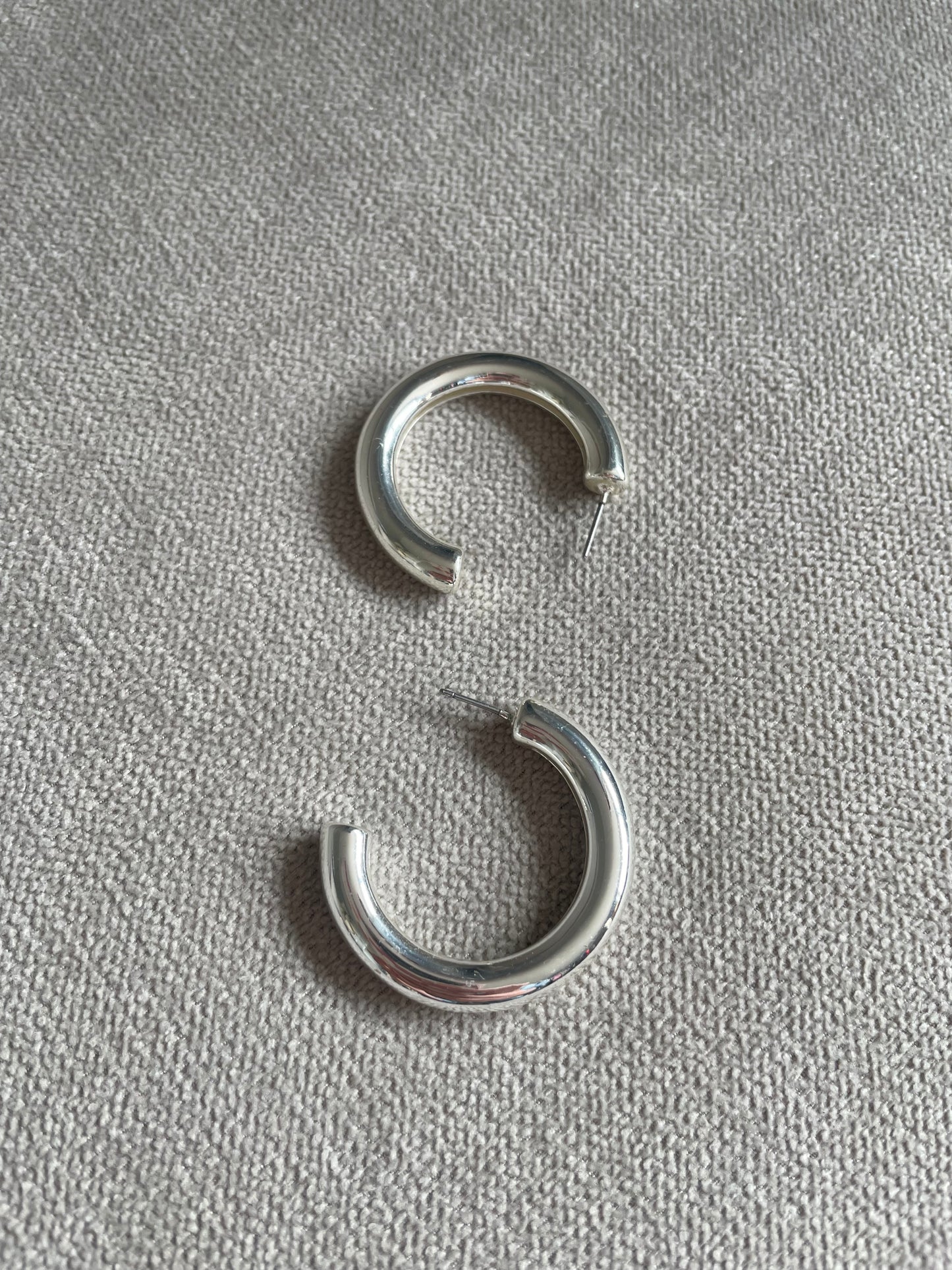 Silver Chunky Hoops
