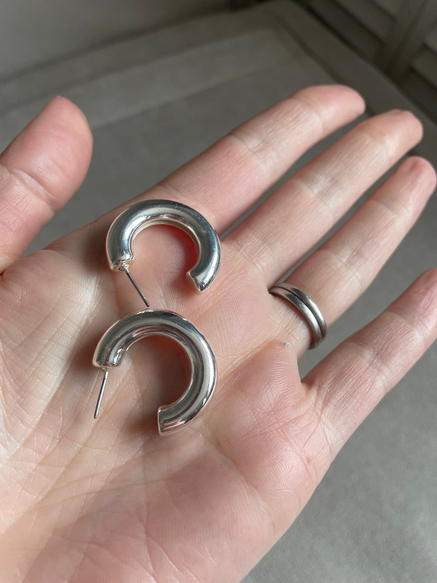 Chunky Silver Earrings