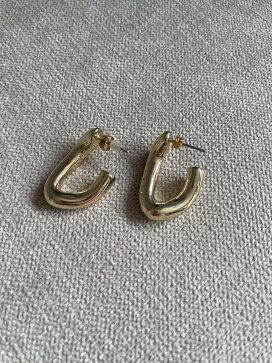 Chunky Abstract Gold Earrings