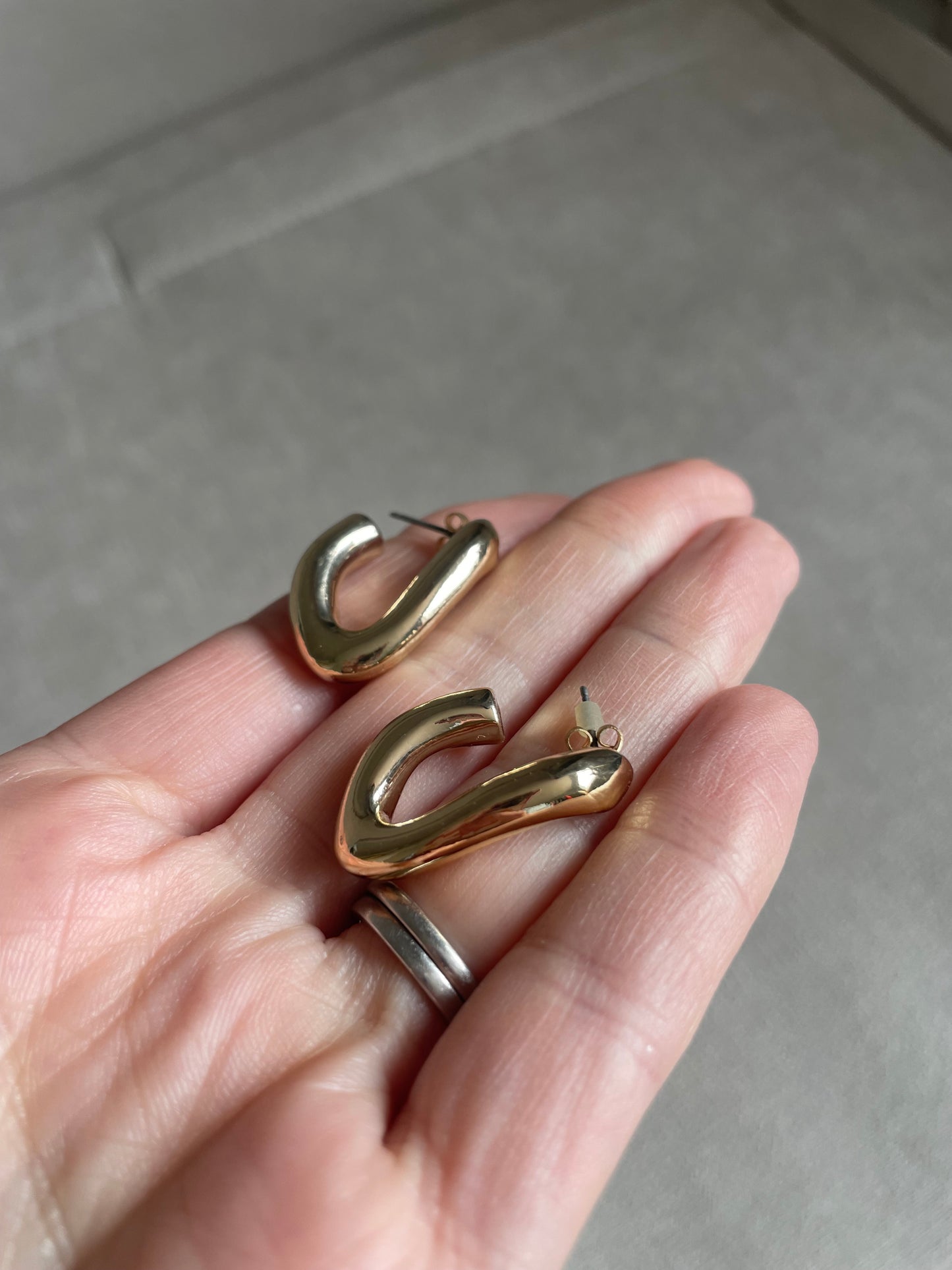 Chunky Abstract Gold Earrings