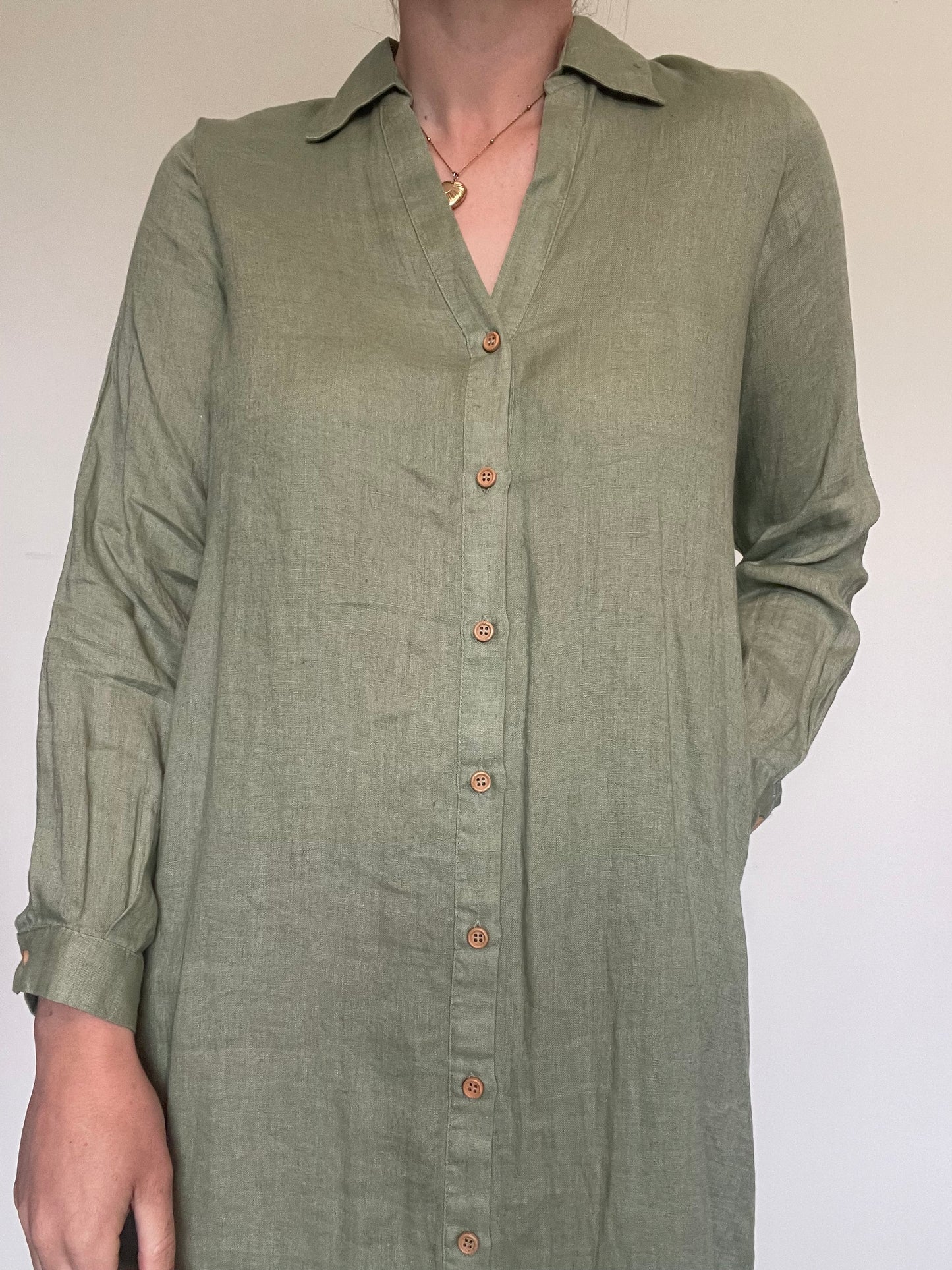 Zara Linen Dress NEW RRP £45.99 - Size XS