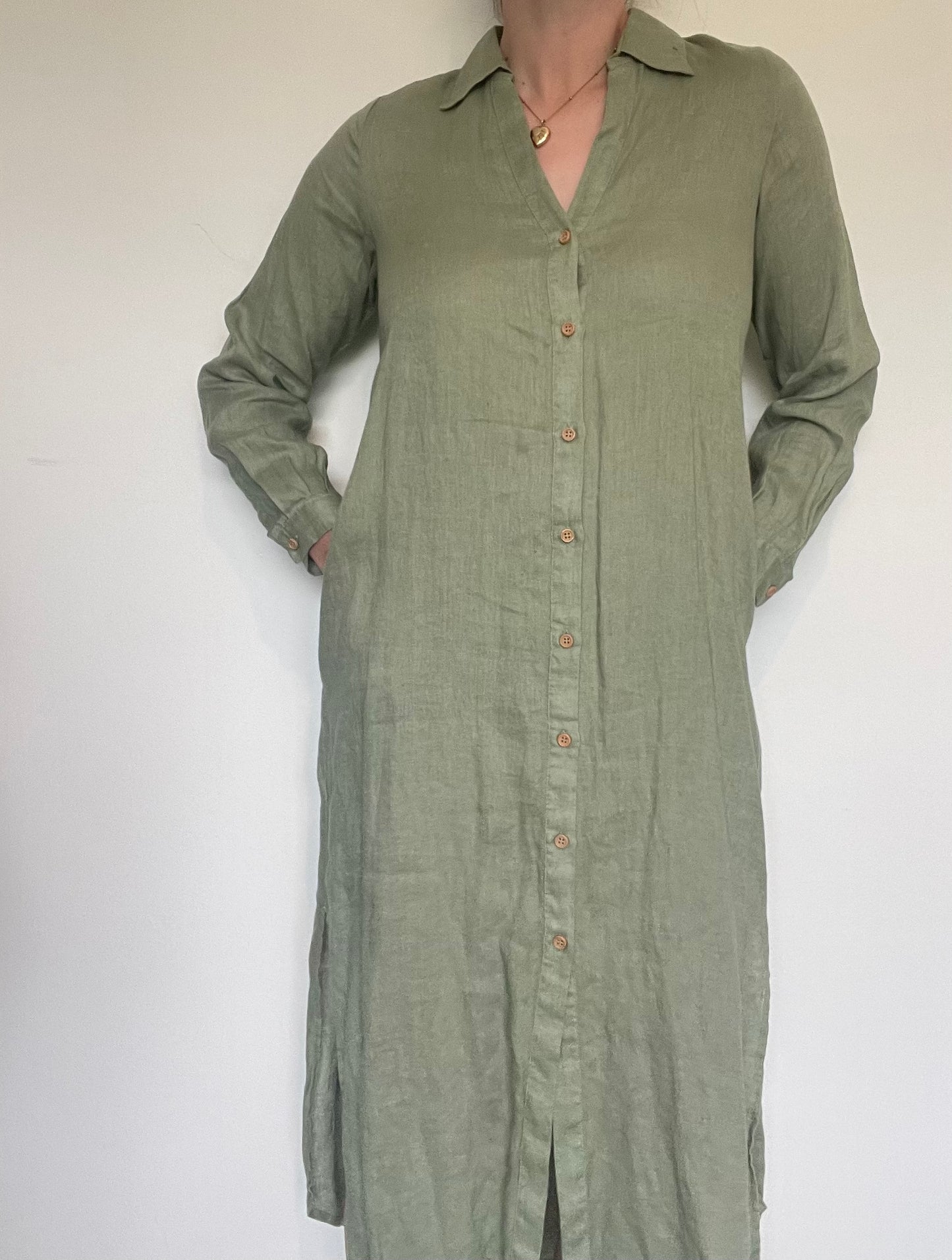 Zara Linen Dress NEW RRP £45.99 - Size XS