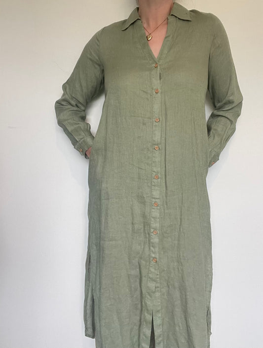 Zara Linen Dress NEW RRP £45.99 - Size XS