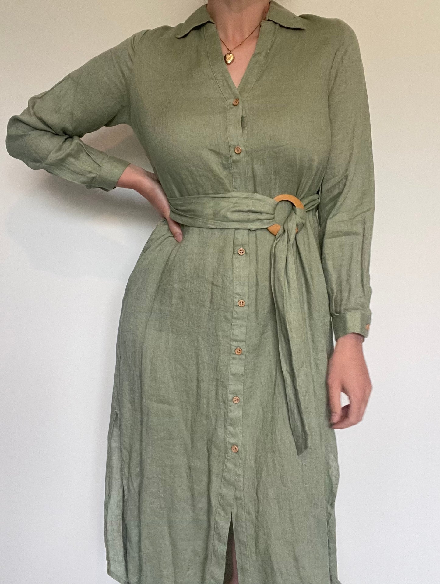 Zara Linen Dress NEW RRP £45.99 - Size XS