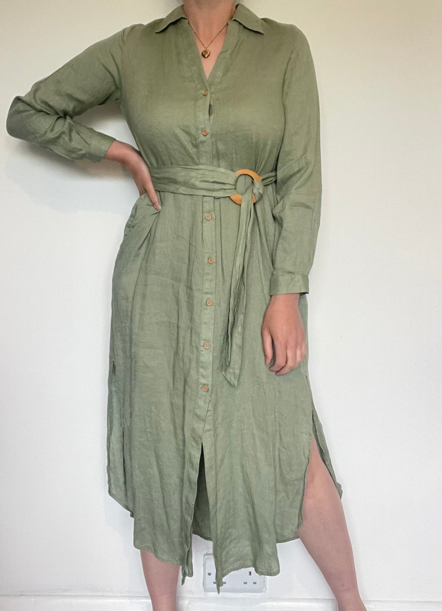 Zara Linen Dress NEW RRP £45.99 - Size XS