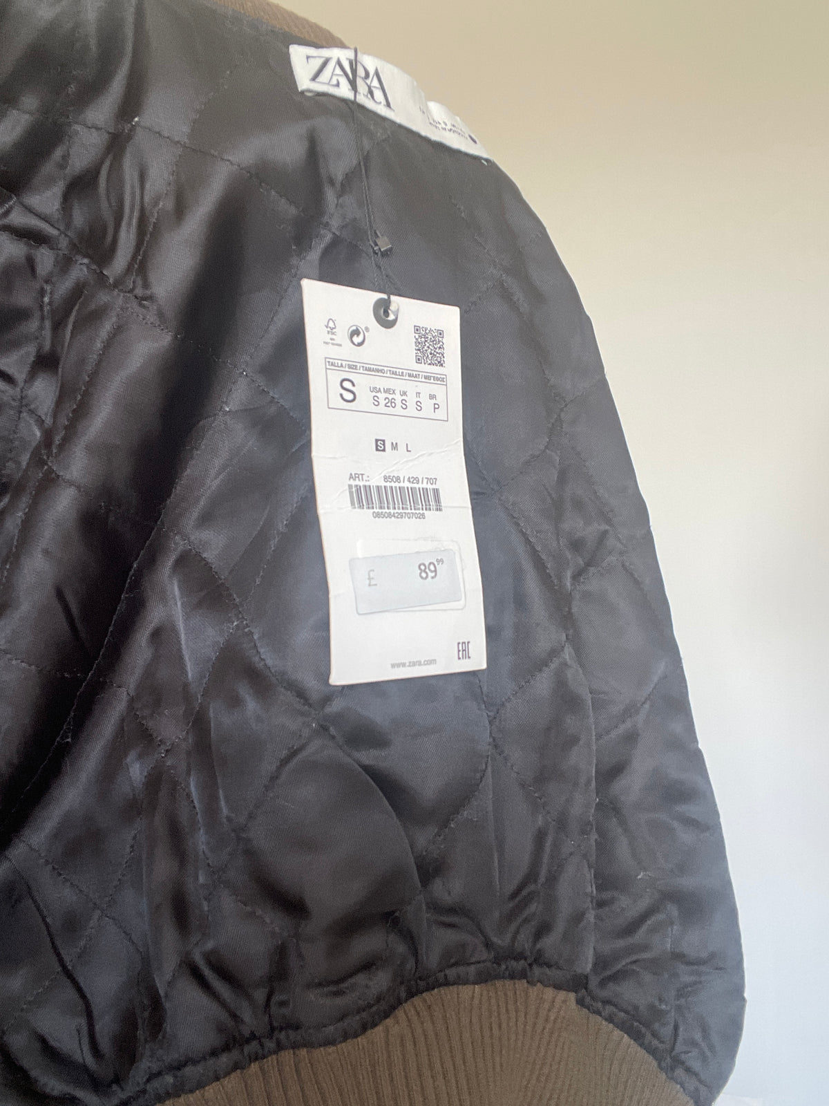 Zara Bomber Jacket NEW RRP £89 - Size Small