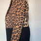 Zara Leopard & Black Coat - Size XS