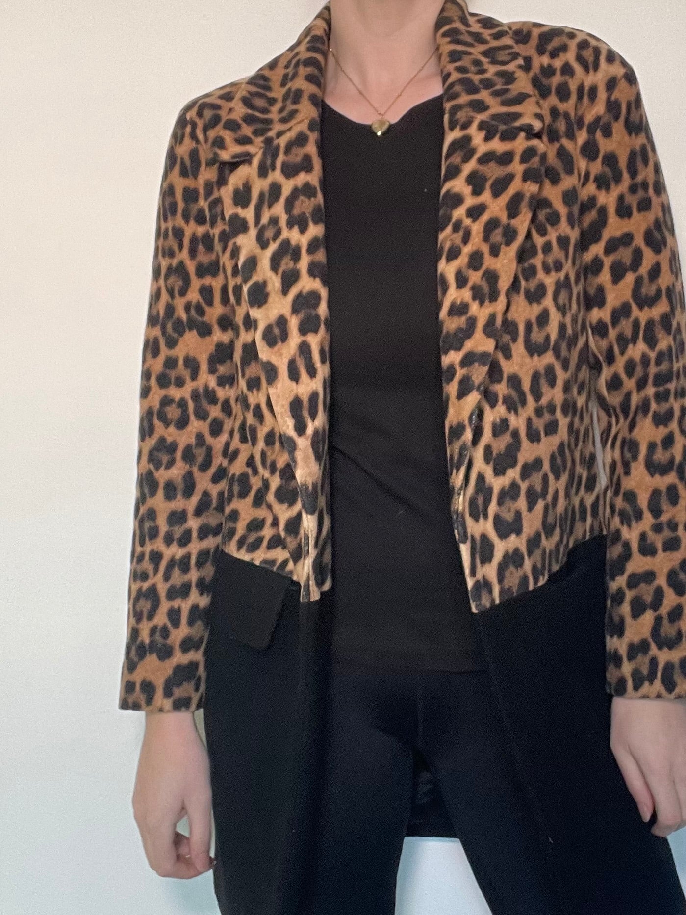 Zara Leopard & Black Coat - Size XS