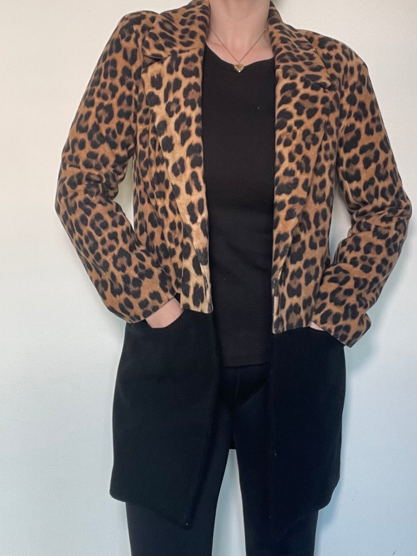 Zara Leopard & Black Coat - Size XS