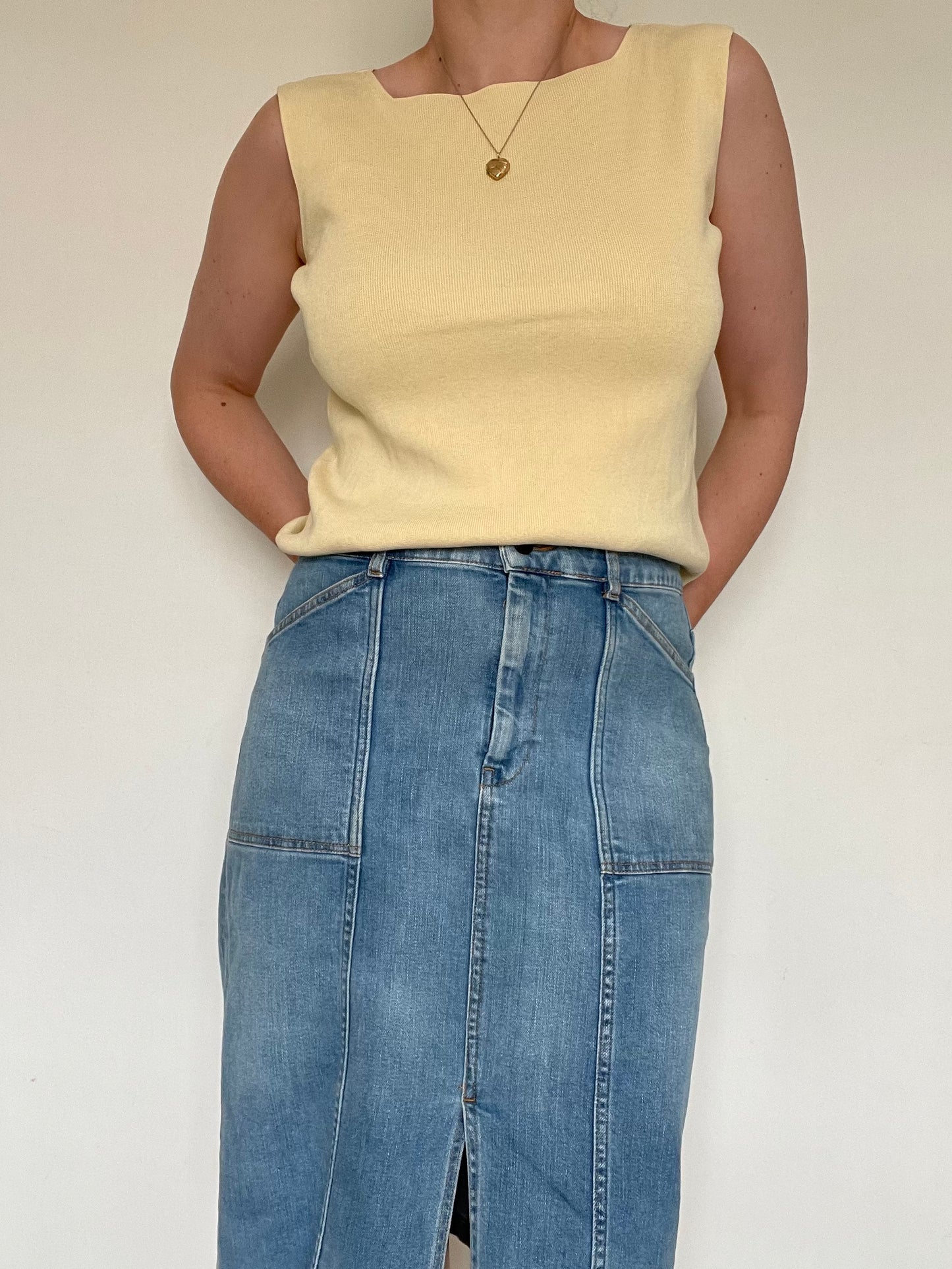 Gerard Darel Denim Midi Skirt