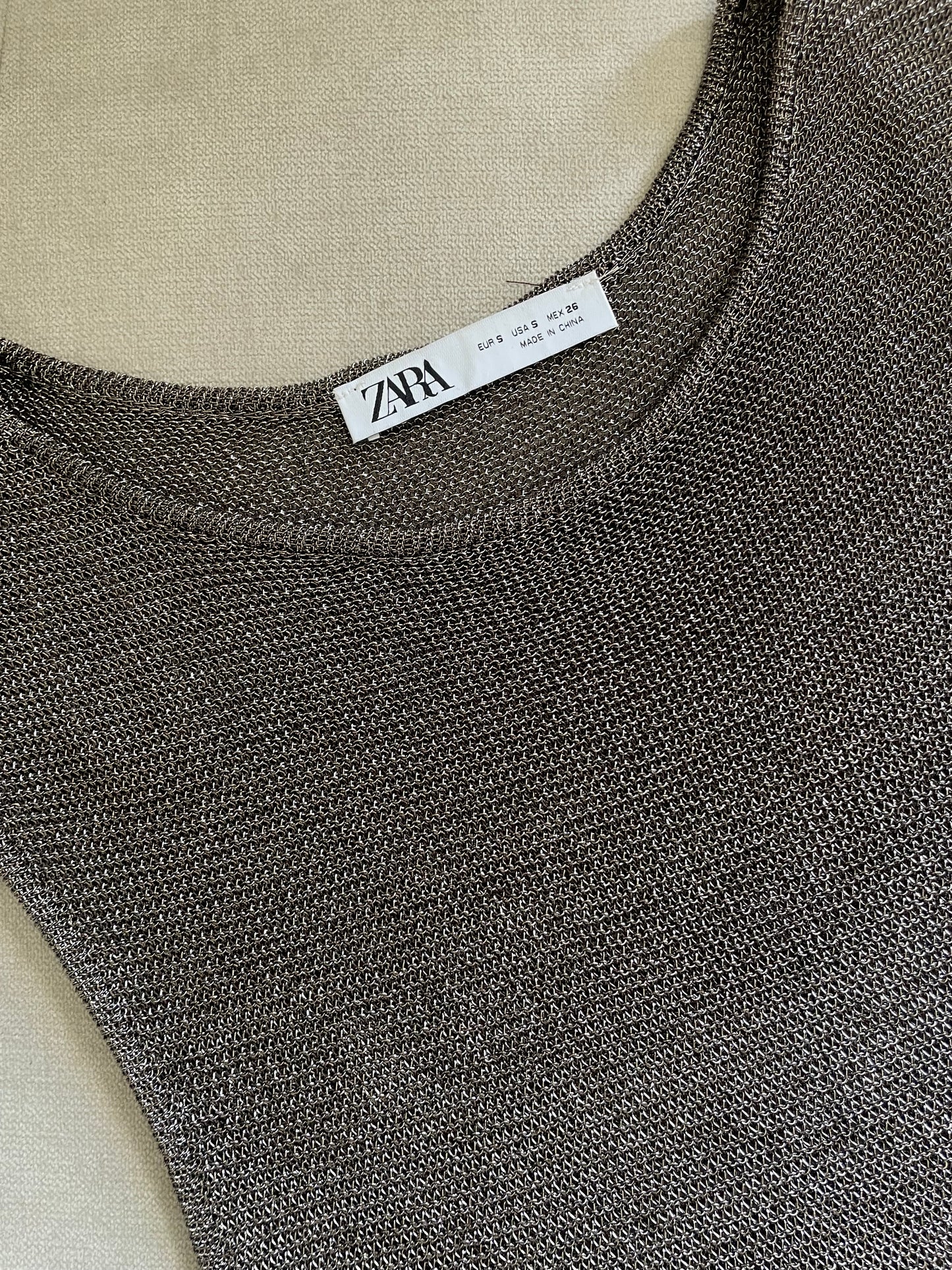 Zara Metallic Top - Size Small
