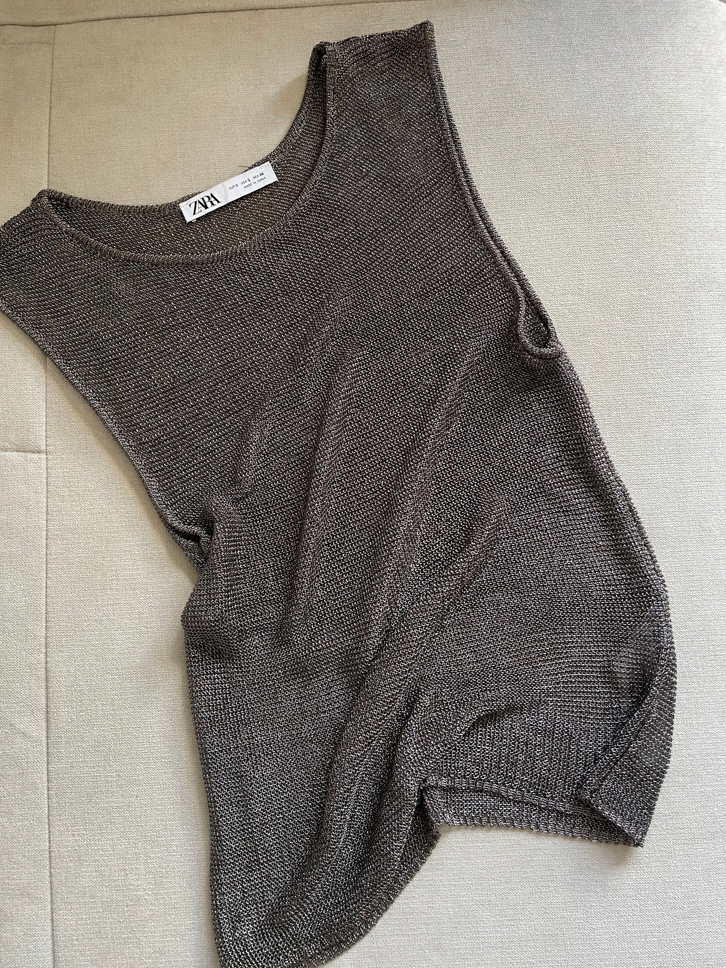 Zara Metallic Top - Size Small