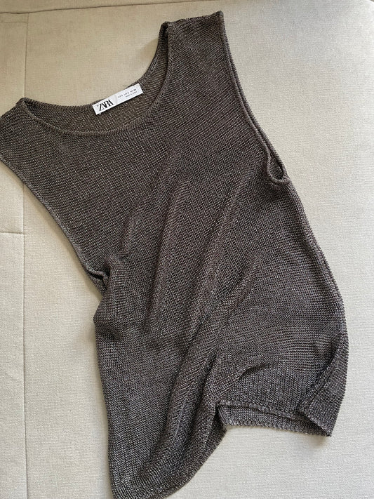 Zara Metallic Top - Size Small