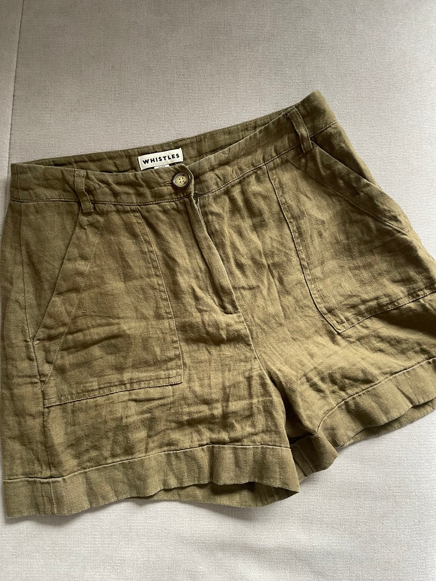 Whistles Linen Shorts - Size 8
