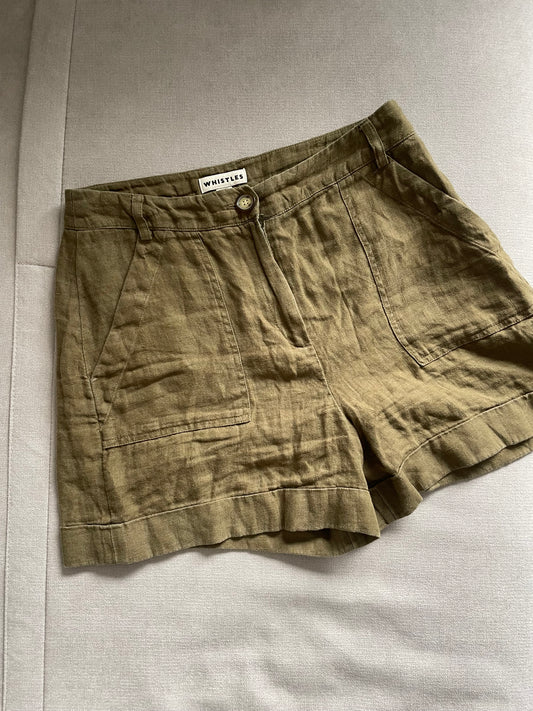 Whistles Linen Shorts - Size 8