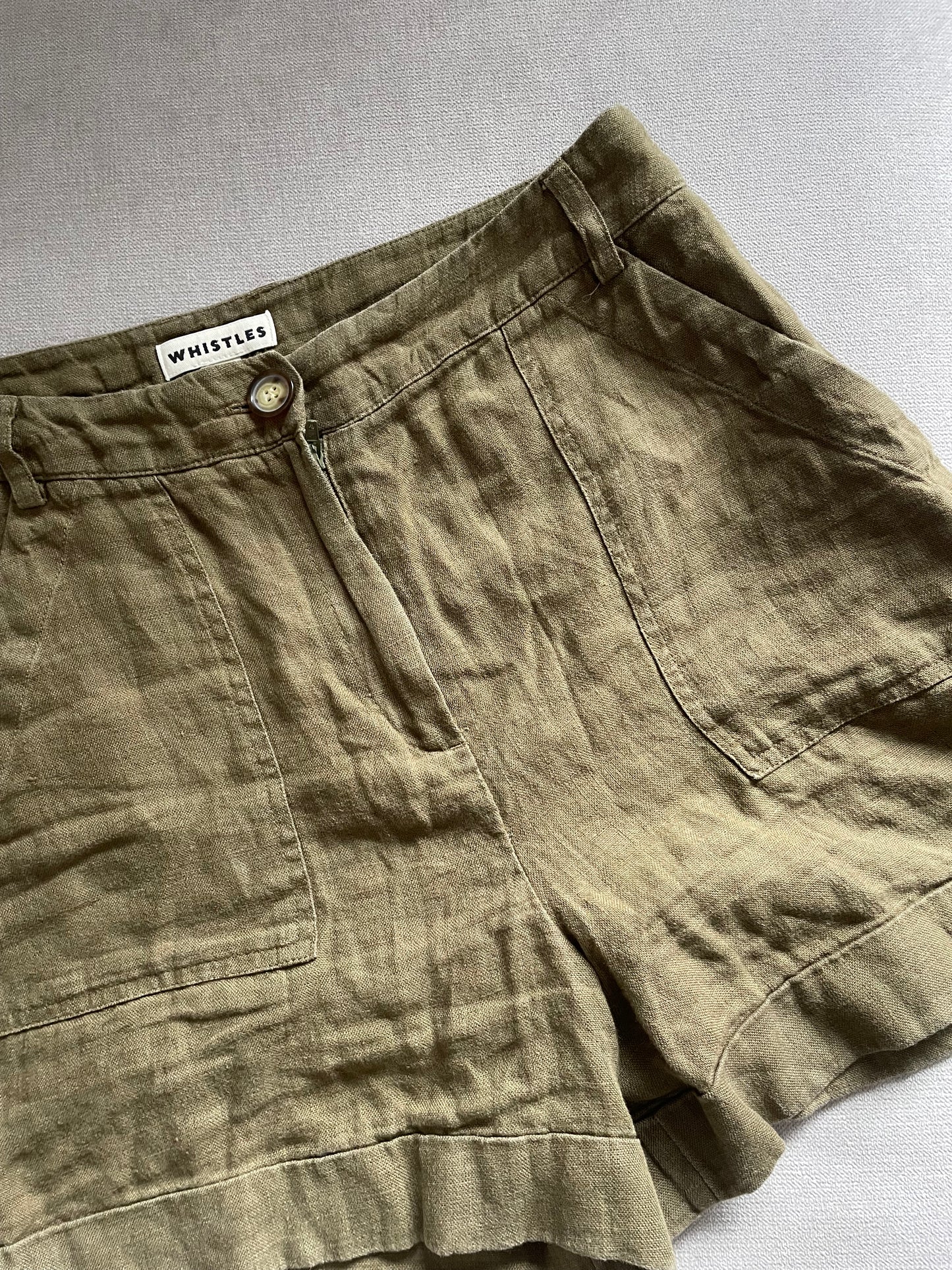 Whistles Linen Shorts - Size 8