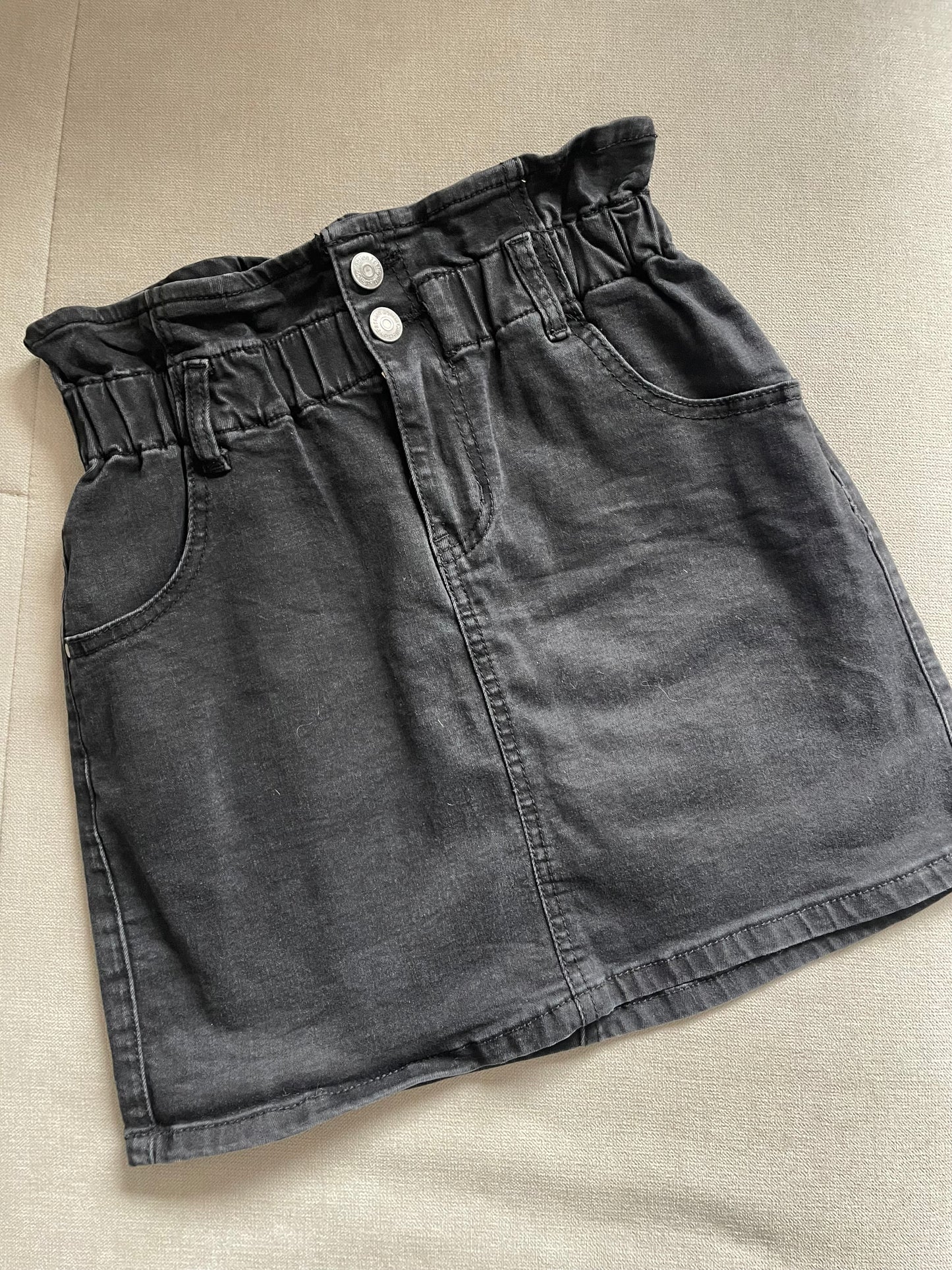 Black Denim Skirt - Size S