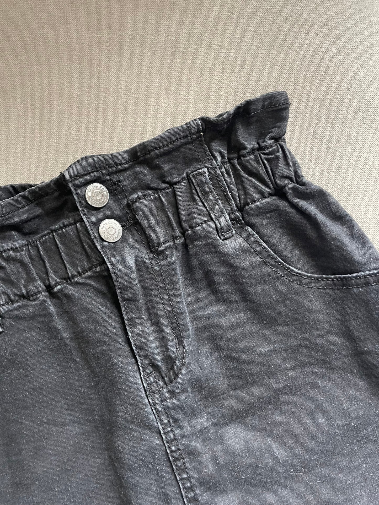 Black Denim Skirt - Size S