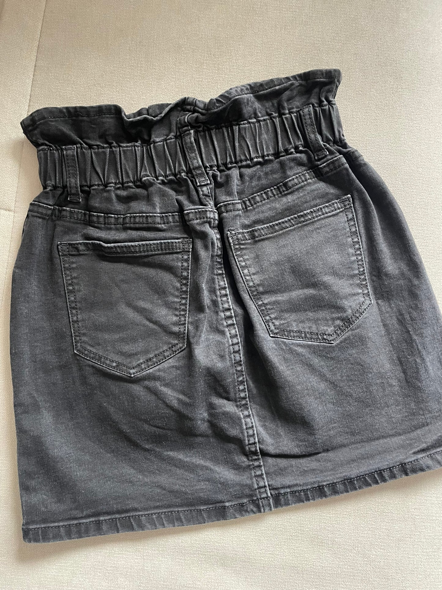 Black Denim Skirt - Size S