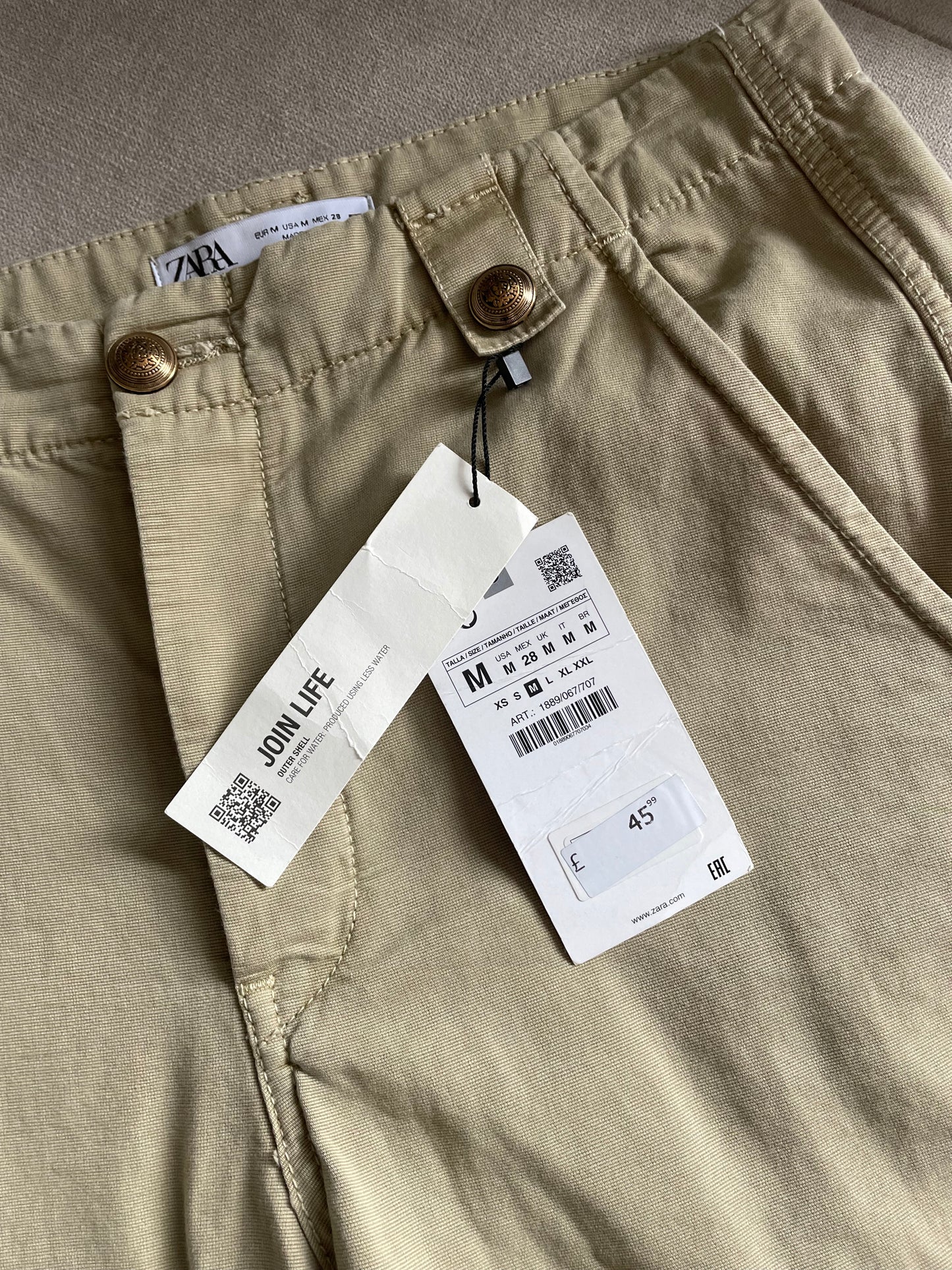Zara Cargo Trousers NEW £45.99 - Size M