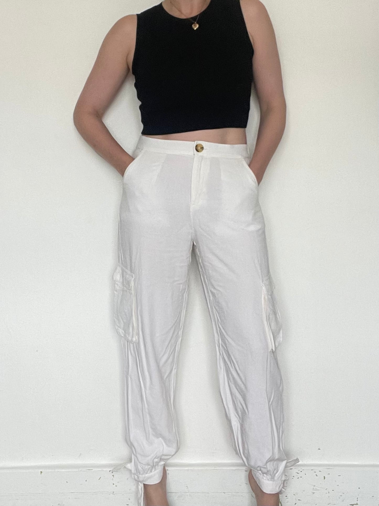 Zara White Trousers - Size M