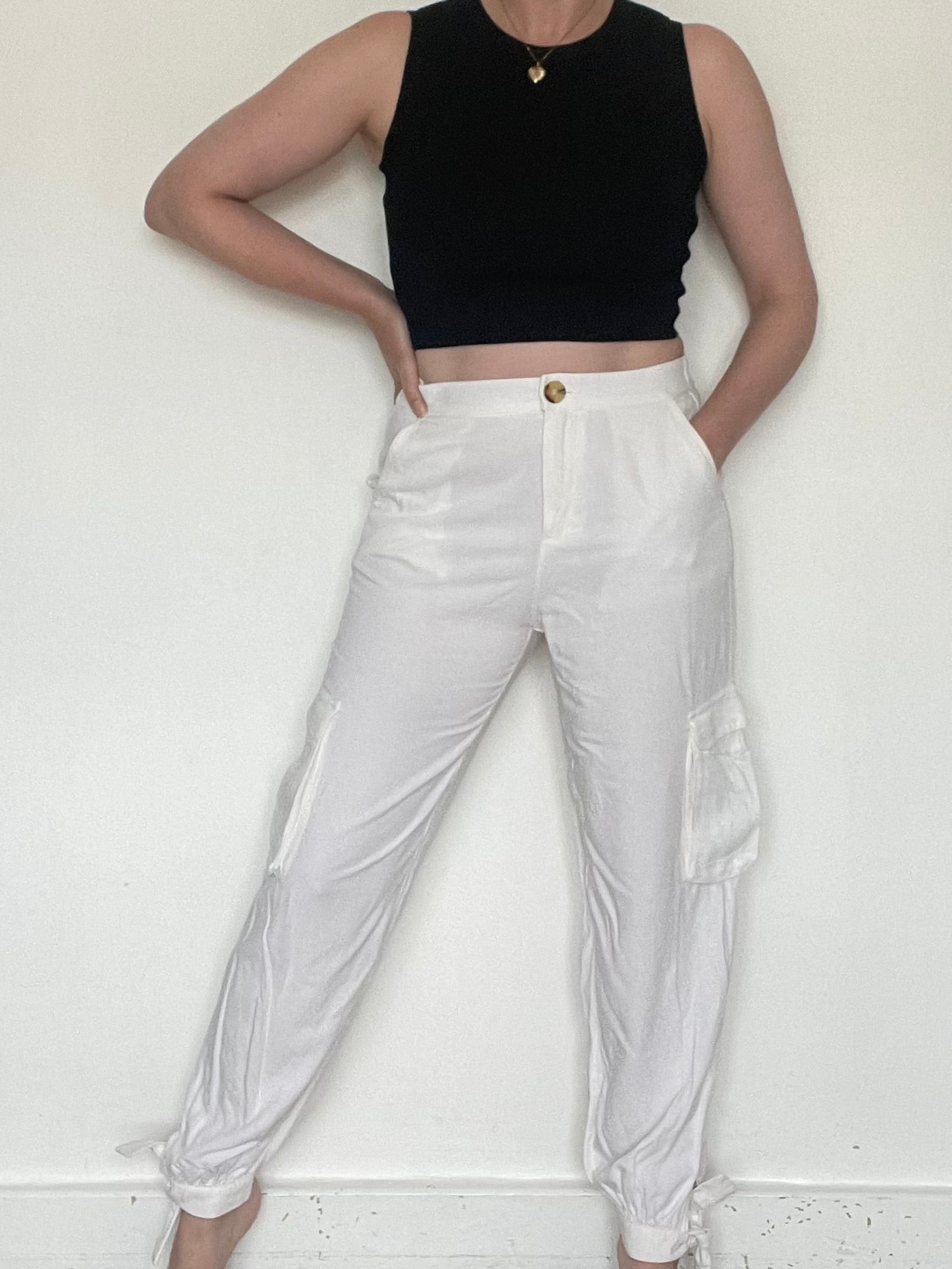 Zara White Trousers - Size M