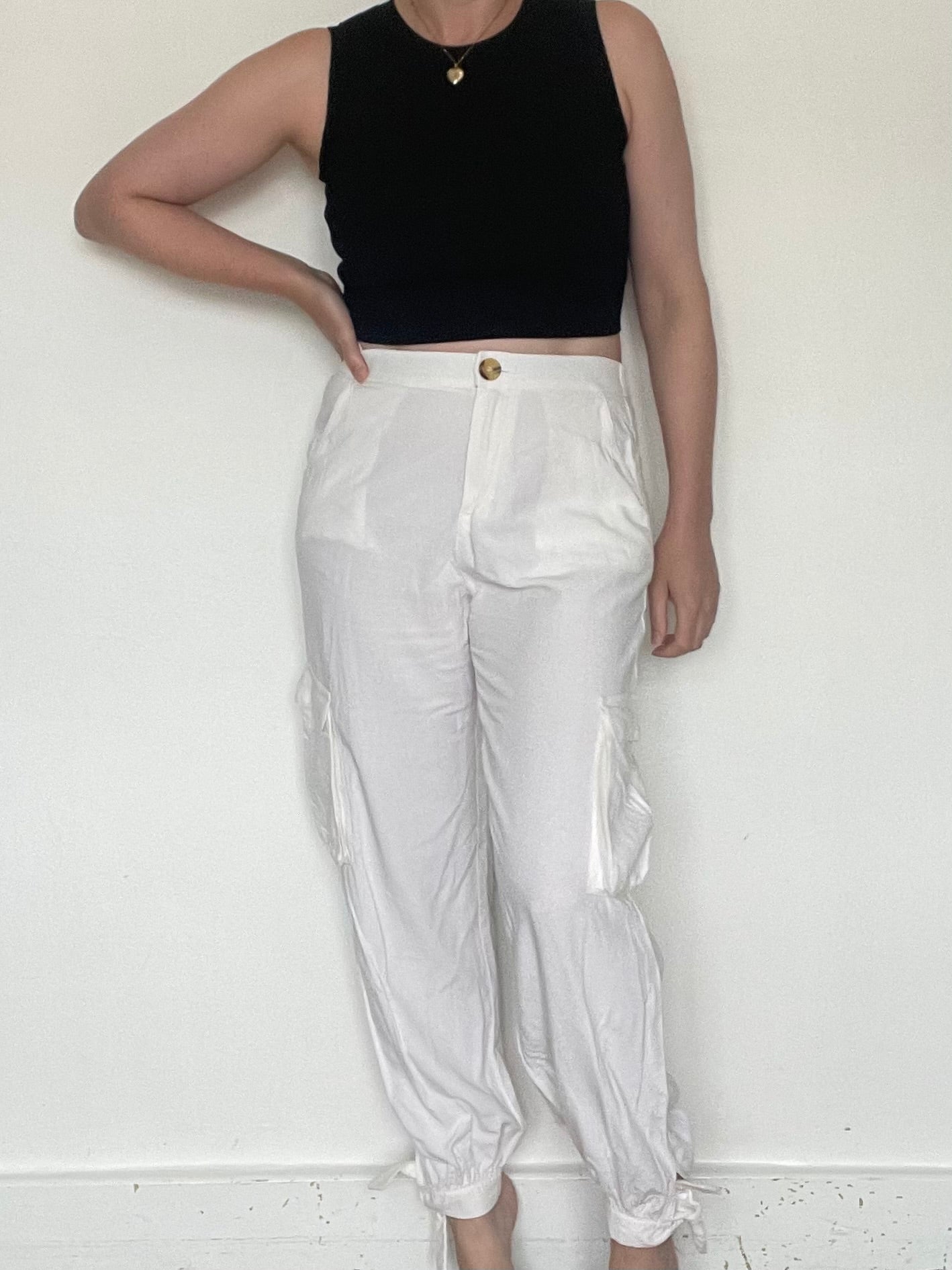 Zara White Trousers - Size M