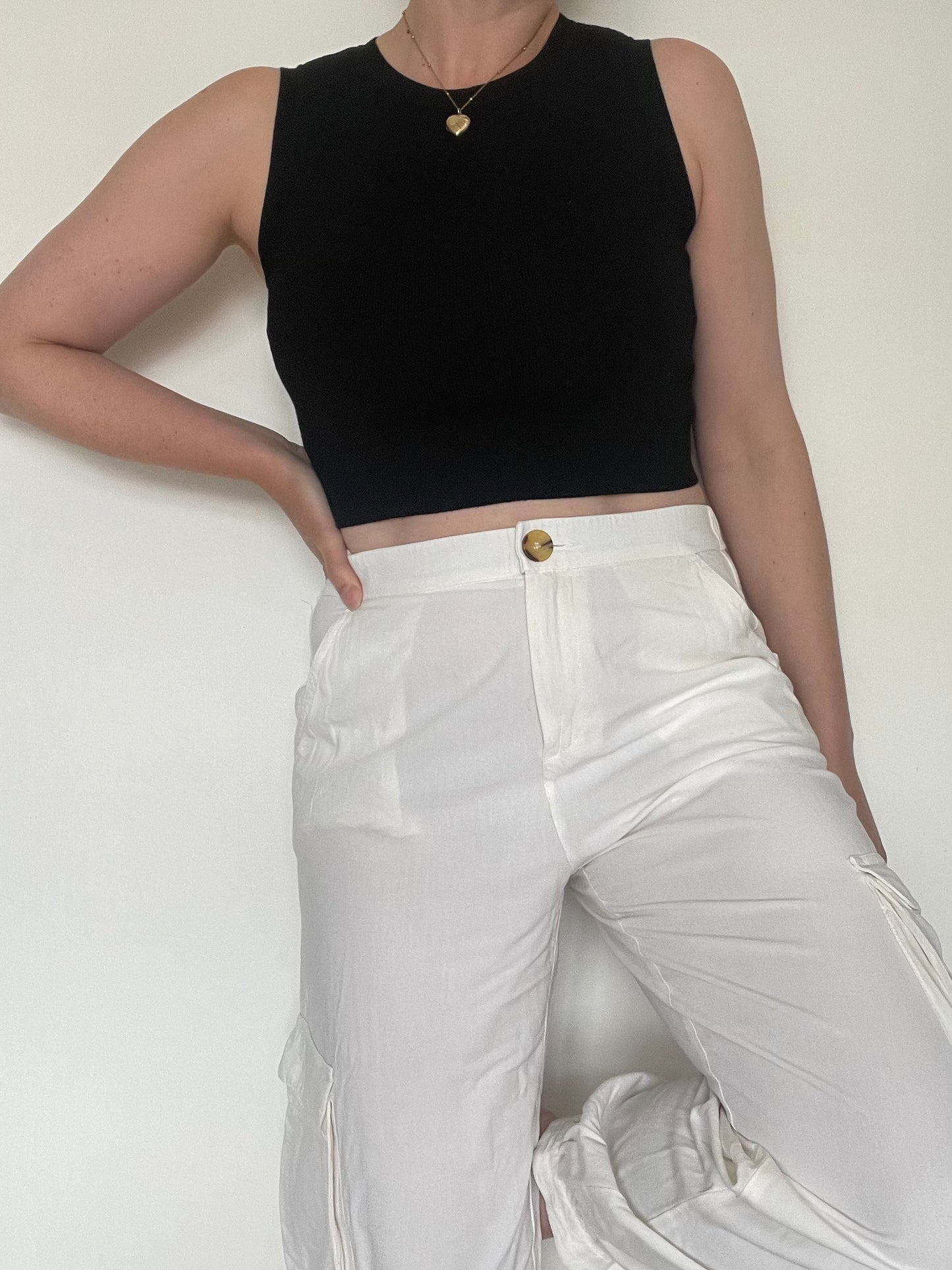 Zara White Trousers - Size M