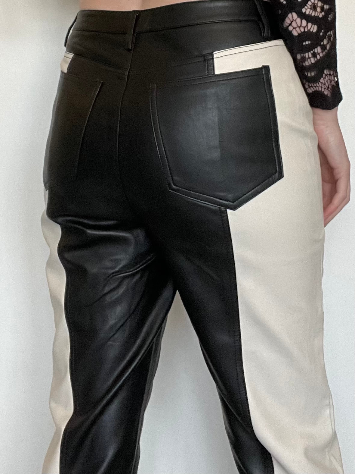 River Island Faux Leather Trousers - Size 12