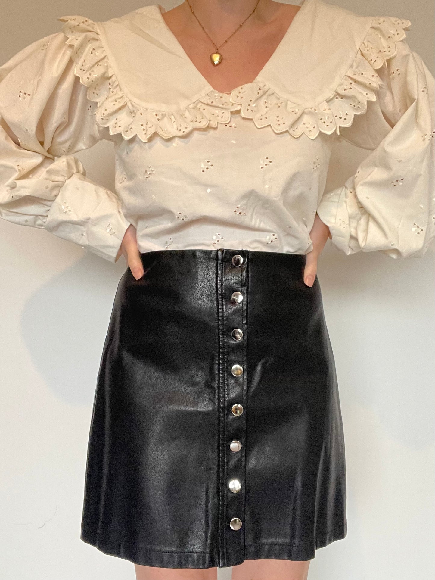New Look Faux Leather Skirt - Size 12