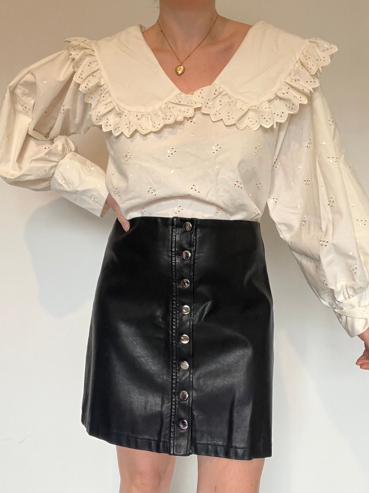 New Look Faux Leather Skirt - Size 12