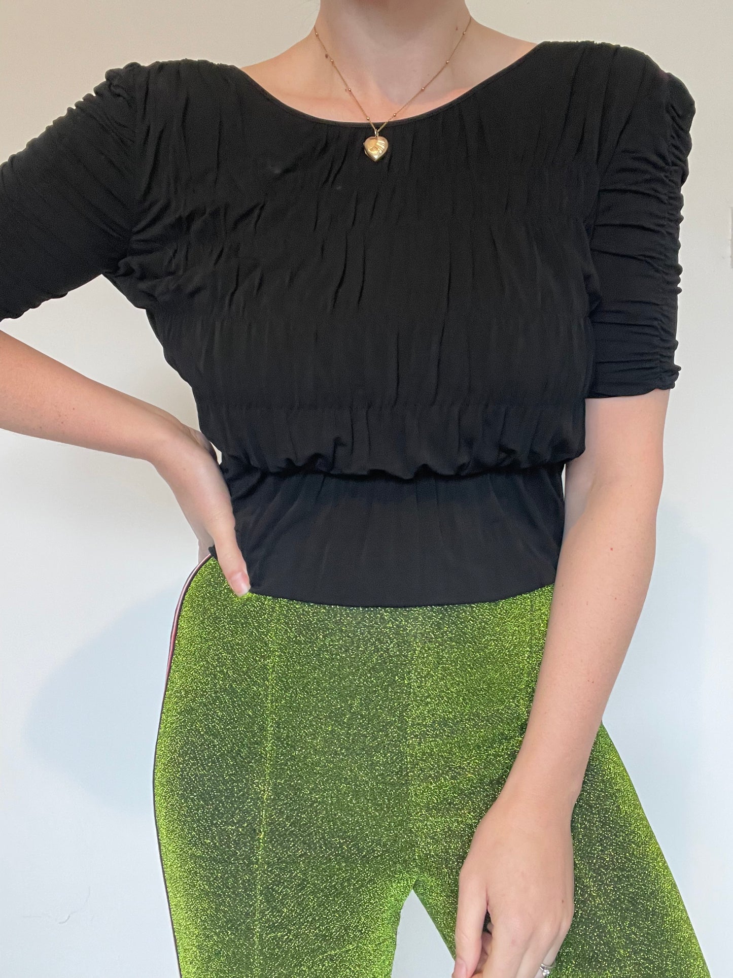 Green Glitter Trousers - Size 8