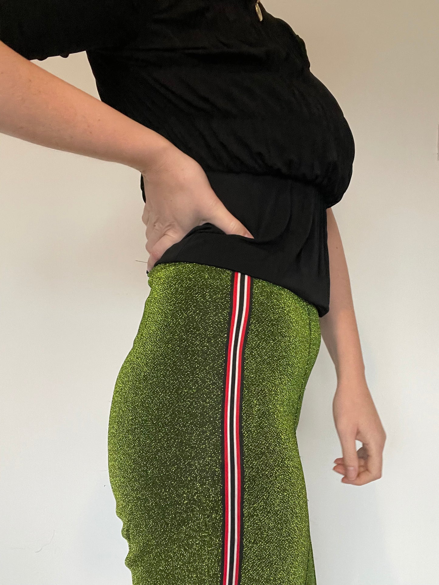 Green Glitter Trousers - Size 8