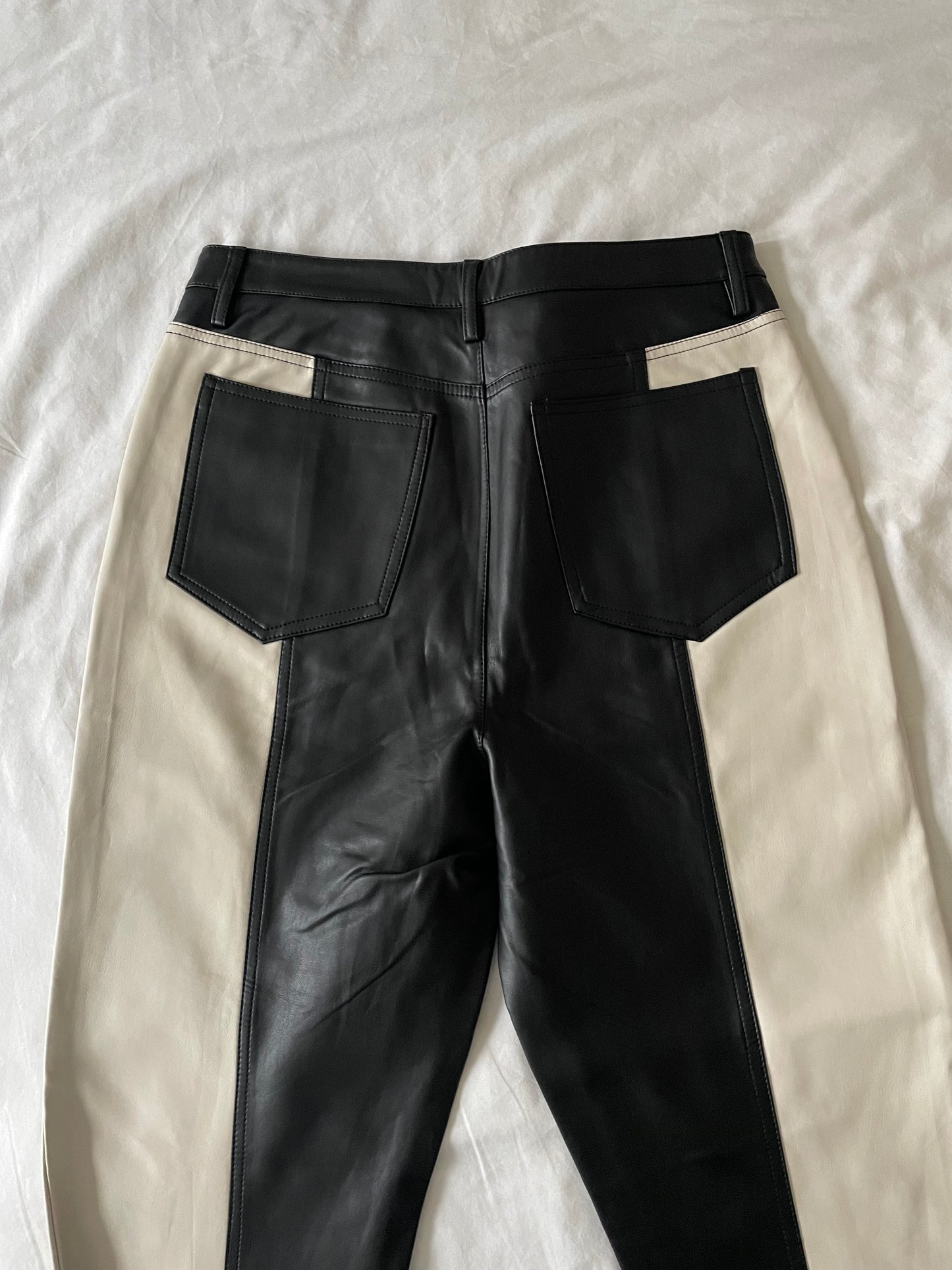 River Island Faux Leather Trousers - Size 12