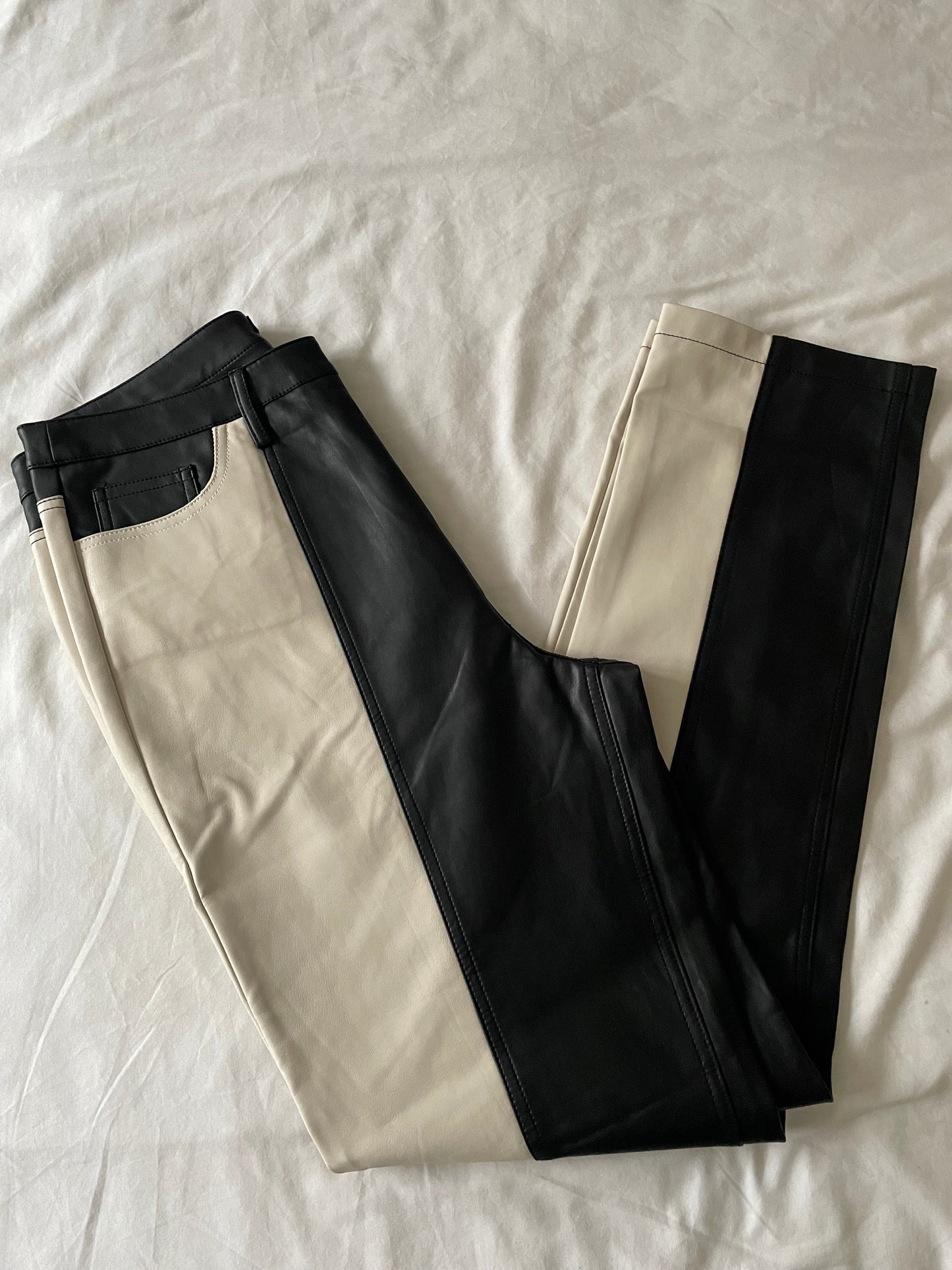 River Island Faux Leather Trousers - Size 12