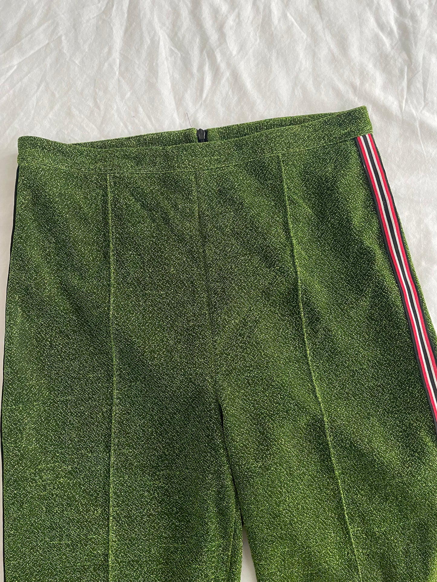 Green Glitter Trousers - Size 8
