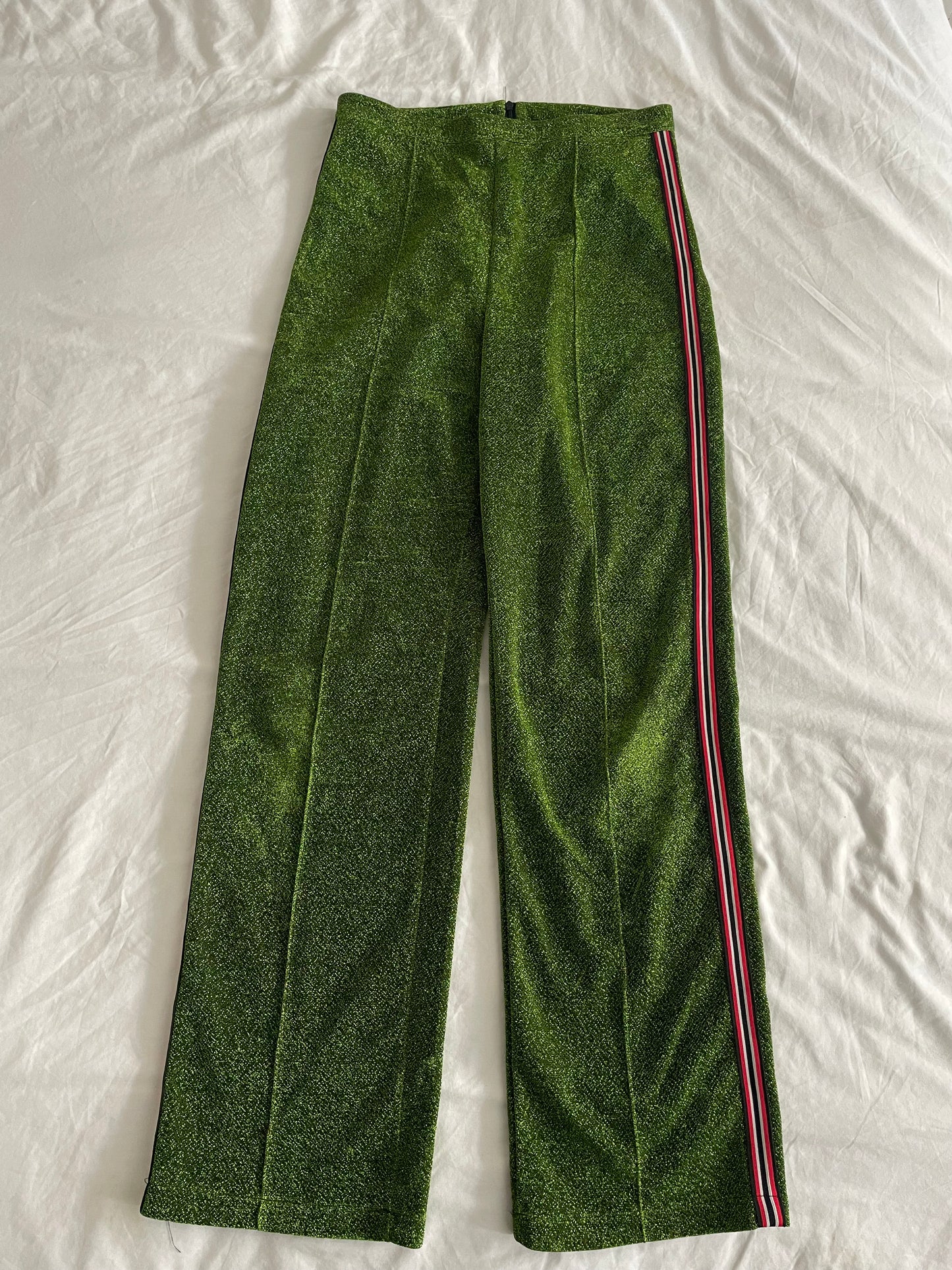 Green Glitter Trousers - Size 8