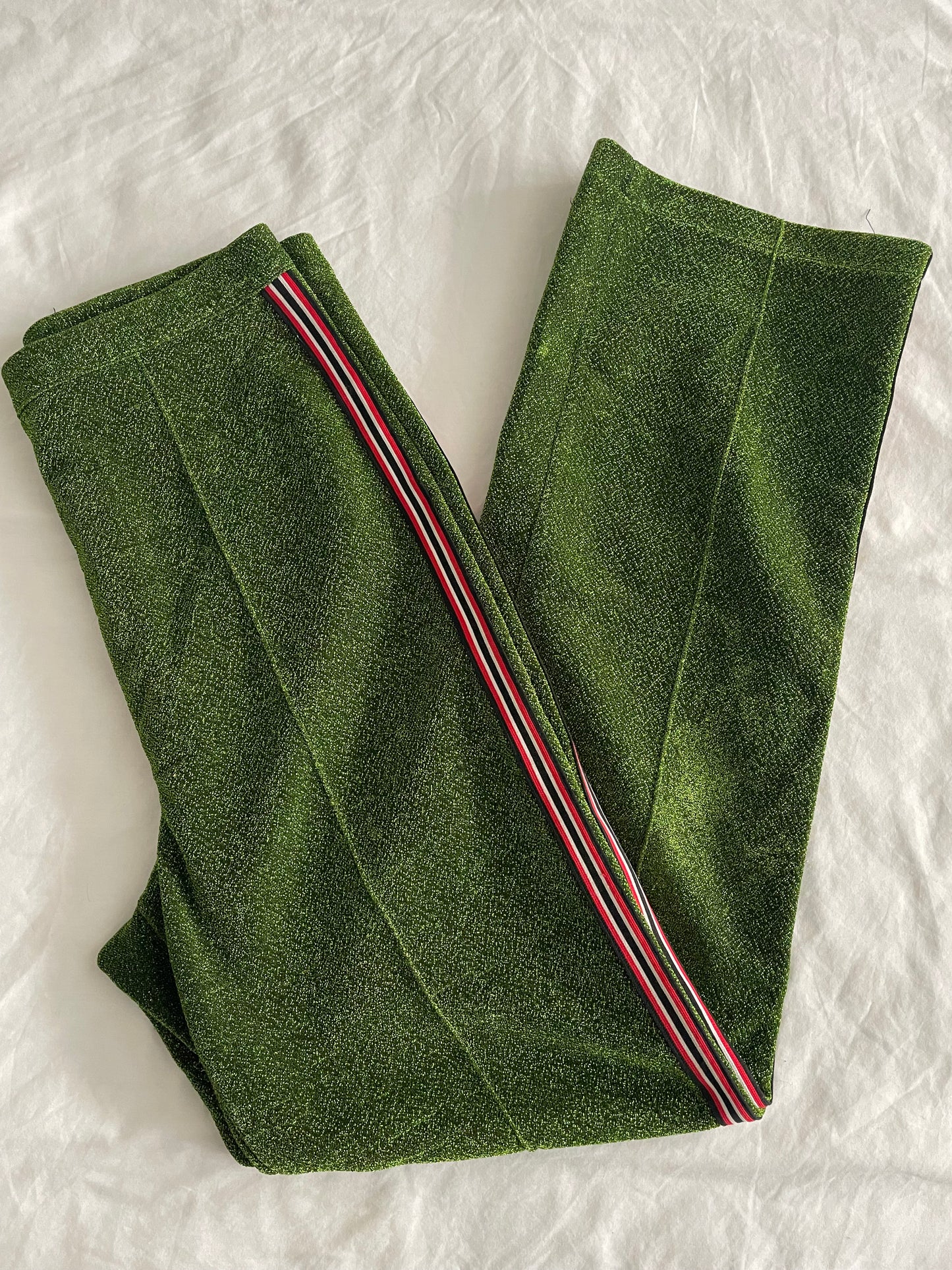 Green Glitter Trousers - Size 8