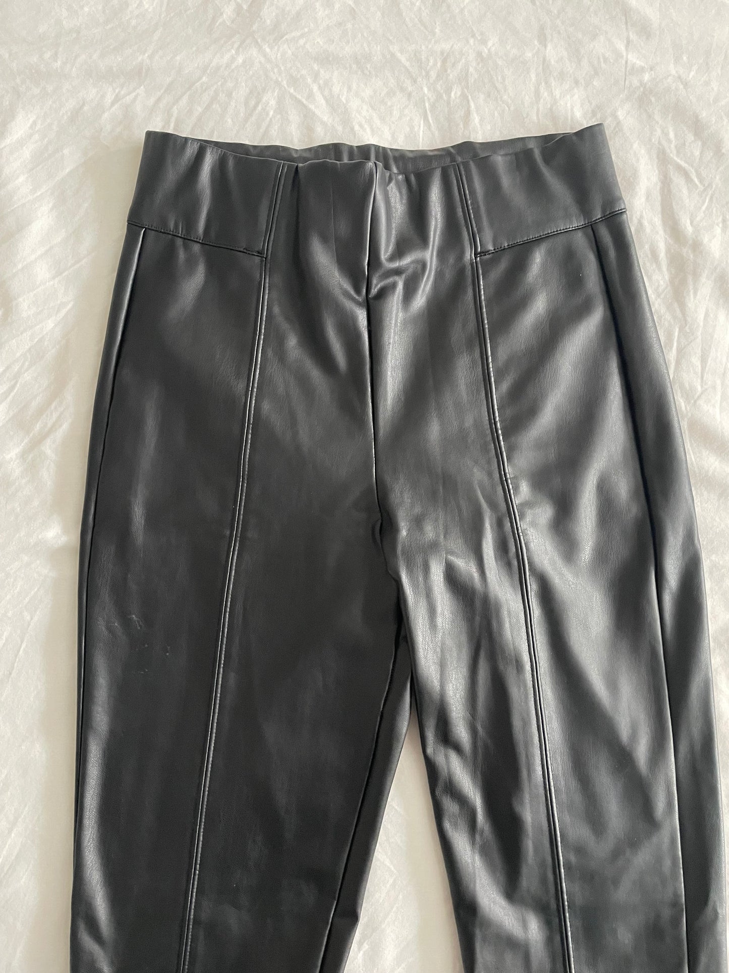 M&S Faux Leather Leggings - Size 8