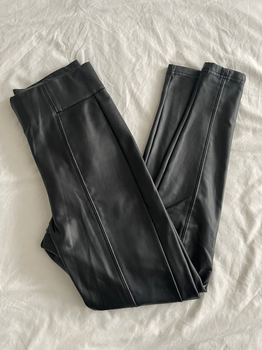M&S Faux Leather Leggings - Size 8