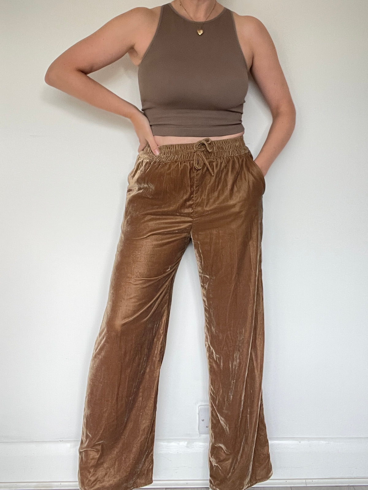River Island Velvet Trousers  - Size 8