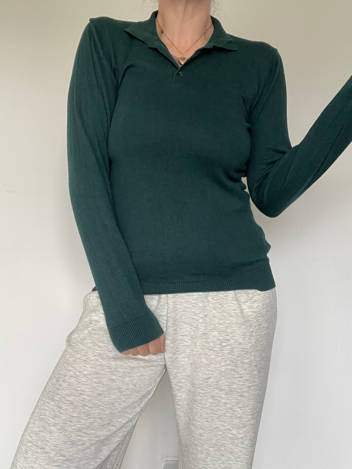 M&S Fine Knit Polo - Size Small
