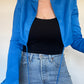 Zara Satin Cropped Jacket - Size S