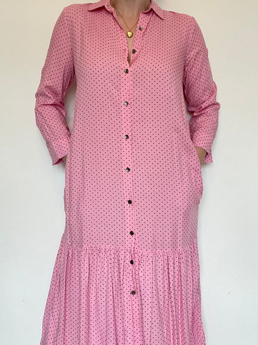 Polka Dot Midi Dress - Size M