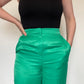 Zara Green Satin Trousers - Size Small