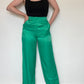 Zara Green Satin Trousers - Size Small