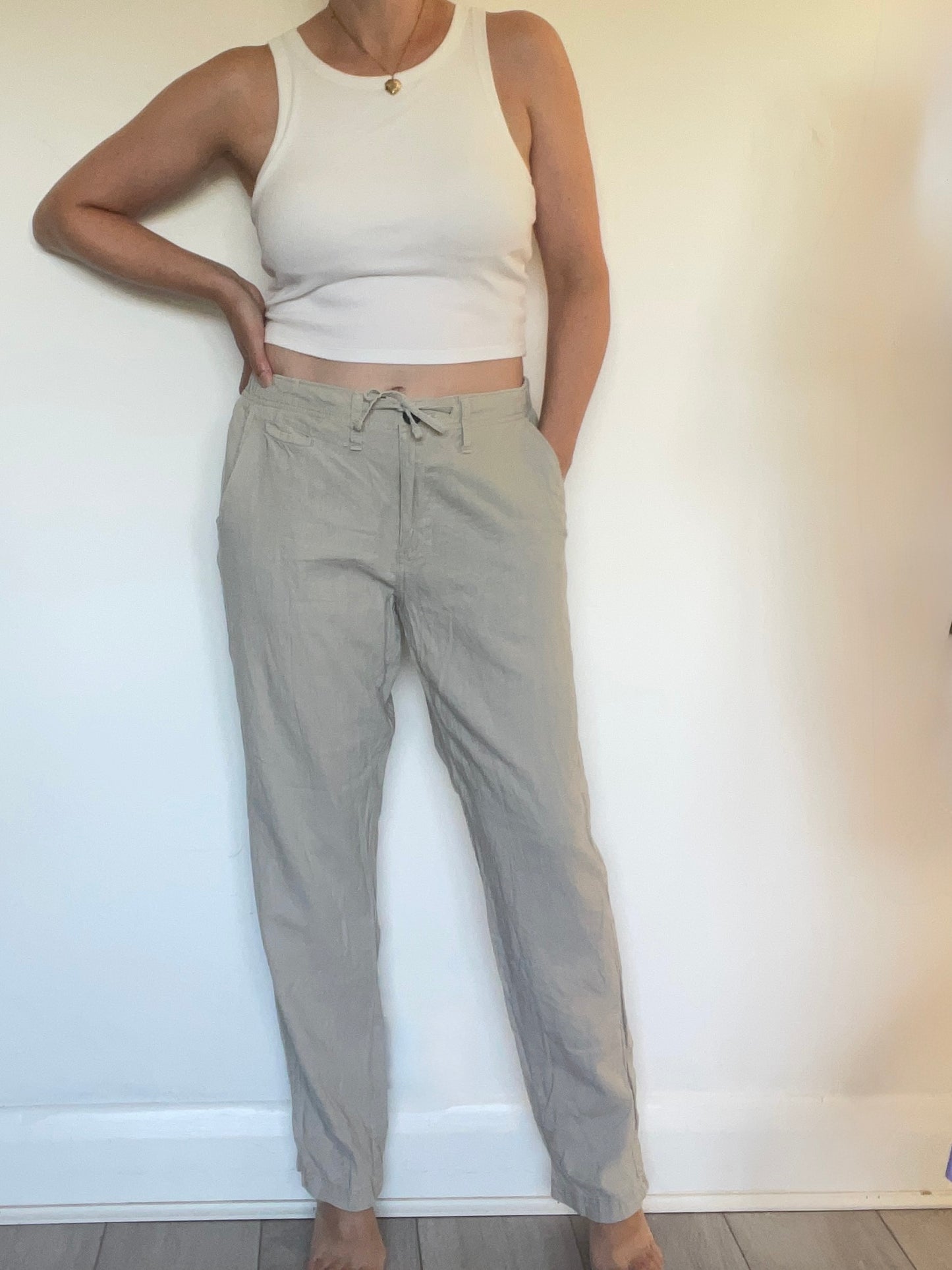 Threadbare Linen Trousers - Size 12